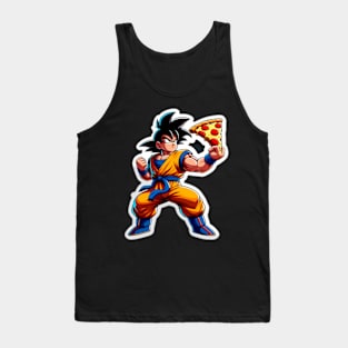 Goku striking a heroic pose with a pizza Tank Top